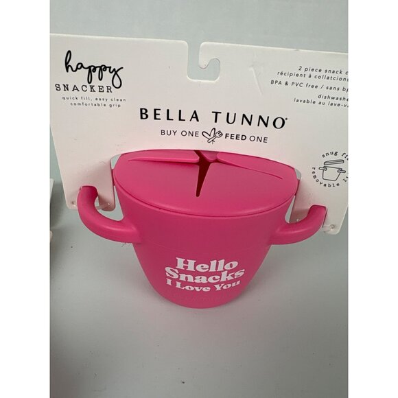 Bella Tunno Pink Wonder Who Runs The World Girls Bib & Happy Snacker Set NWT - Picture 5 of 7